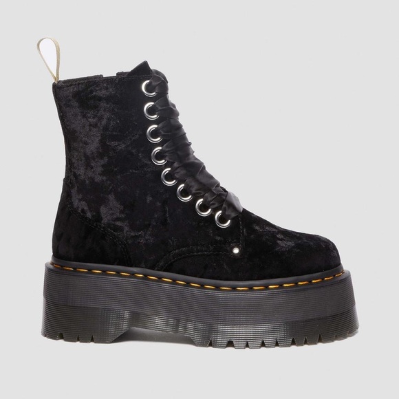 Dr. Martens Shoes - Dr. Martens Vegan Jadon Boot Max Crushed Velvet Platforms, size US 7